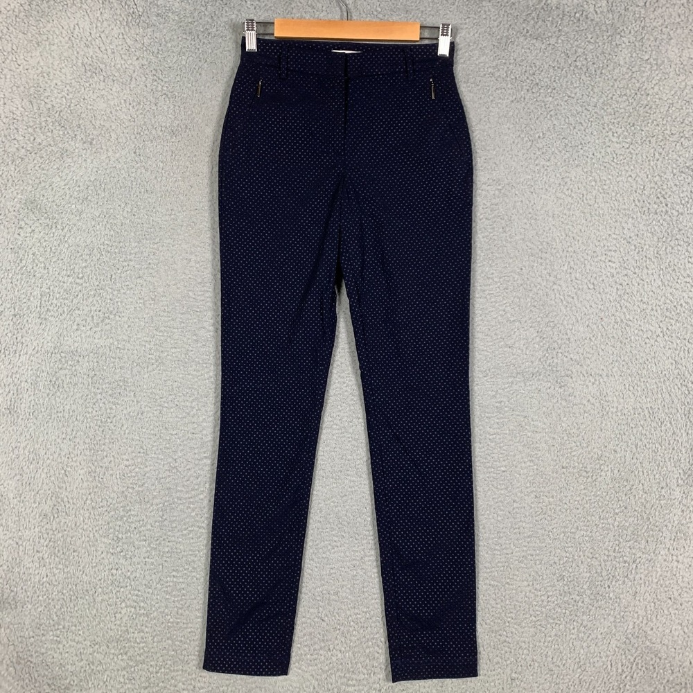 Anatomie Thea Pant Women's XS Navy Polka Dot Slim Leg Stretch Lightweight Travel